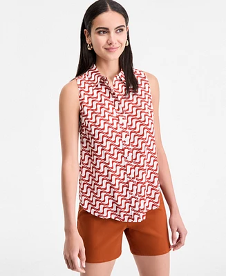 I.n.c. International Concepts Women's Printed Sleeveless Shirt, Exclusively at Macy's