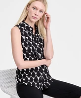 I.n.c. International Concepts Women's Printed Sleeveless Shirt, Exclusively at Macy's