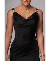 Jluxlabel Women's Cowl Neck Chain Dress