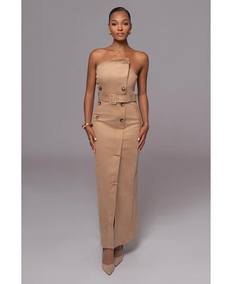 Jluxlabel Women's Xena Suede Maxi Dress