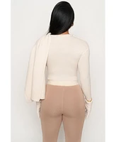 Jluxlabel Women's Ribbed Scarf Top