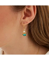 Spero London Authentic Turquoise Sterling Silver Drop Gold Plated Earring