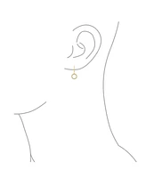 Bling Jewelry Elegant Classic Geometric Pave Cz Round Open Circle Dangle Drop Earrings Yellow Gold Plated Cubic ZirconiaLeverback