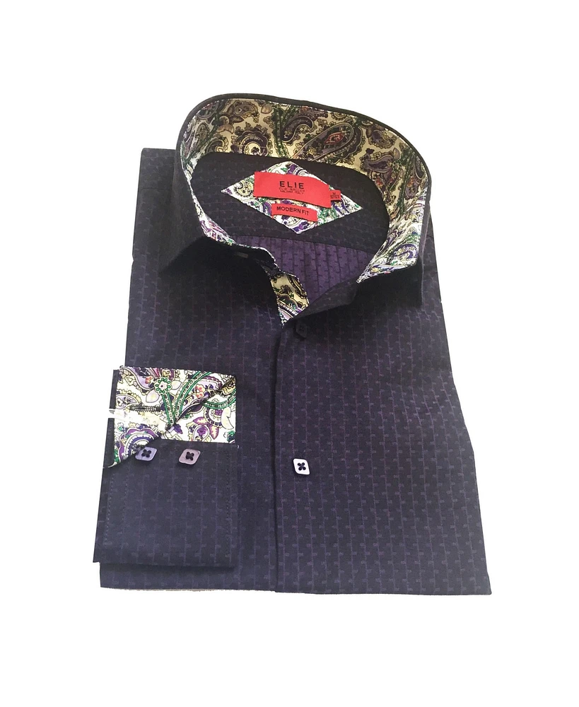 Elie Balleh Little Boys Purple Button-Down Slim Fit Shirt