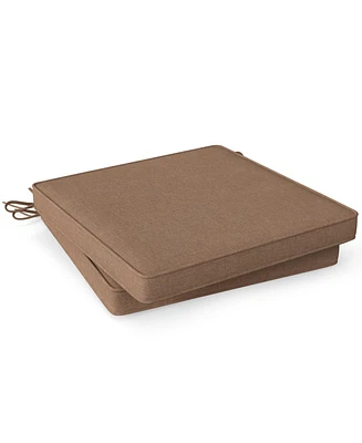 Outdoor Chair Cushion Set of 2 Waterproof Fade-Resistant Olefin Seat Cushions-Brown