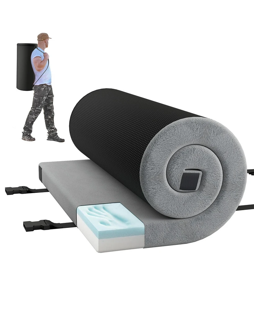 Foldable Camping Mattress with High density foam Cushion and Anti-slip Bottom