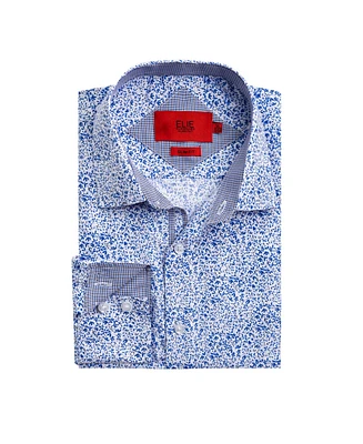 Elie Balleh Big Boys White Slim Fit Floral Print Shirt