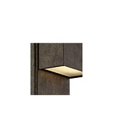 Lyons Modern Industrial Outdoor Wall Light Fixtures Set of 2 Bronze Black Box Frame Led 8" for Post Exterior Barn Deck House Porch Yard Patio Garage G