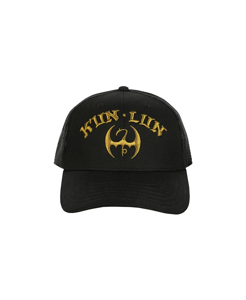 Marvel Men's Iron Fist K'un Lun Adult Black Trucker Hat