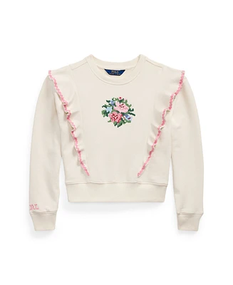 Polo Ralph Lauren Big Girls Floral Ruffled Terry Sweatshirt