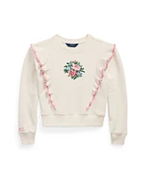 Polo Ralph Lauren Big Girls Floral Ruffled Terry Sweatshirt