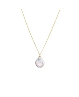 Spero London Baroque Flat Pearl Pendant Necklace Sterling Silver