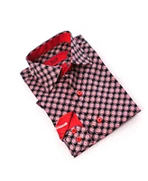 Elie Balleh Little Boys Black Slim Fit Printed Button-Down Shirt