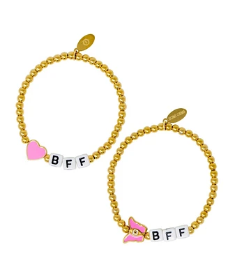 Zomi Gems Girls Bff Butterfly / Heart Bead Bracelet Set
