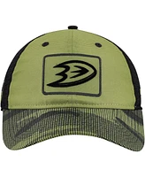 Fanatics Men's Olive Anaheim Ducks Military Appreciation Trucker Adjustable Hat