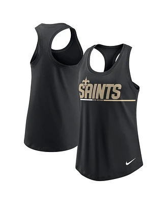 Nike Women's Black New Orleans Saints Team Name City Tri-Blend Racerback Tank Top
