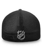Fanatics Men's Heathered Black/Black Ottawa Senators Authentic Pro Training Travel Trucker Flex Hat