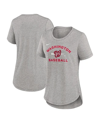 Nike Women's Heather Gray Washington Nationals Hot Prospect Tri-Blend T-Shirt