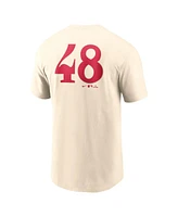 Nike Men's Jacob deGrom Cream Texas Rangers City Connect Fuse Name Number T-Shirt