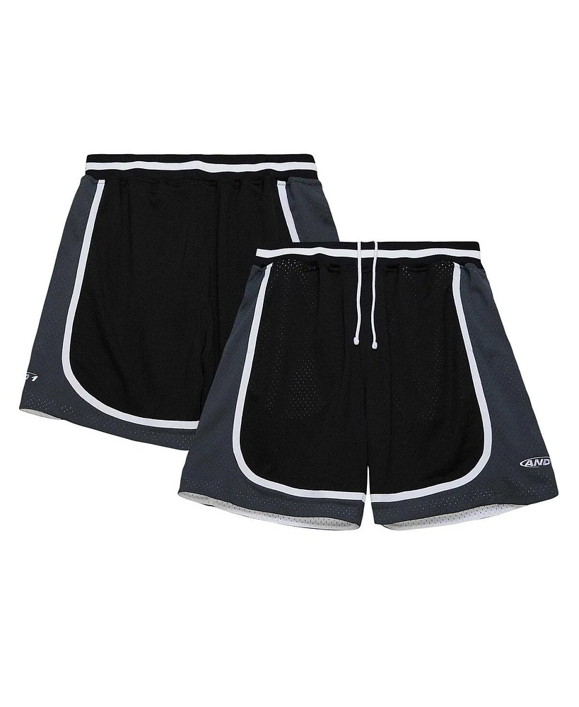 Mitchell Ness Men's AND1 Black/Green AND1 Og Game Mesh Reversible Shorts