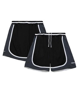 Mitchell Ness Men's AND1 Black/Green AND1 Og Game Mesh Reversible Shorts