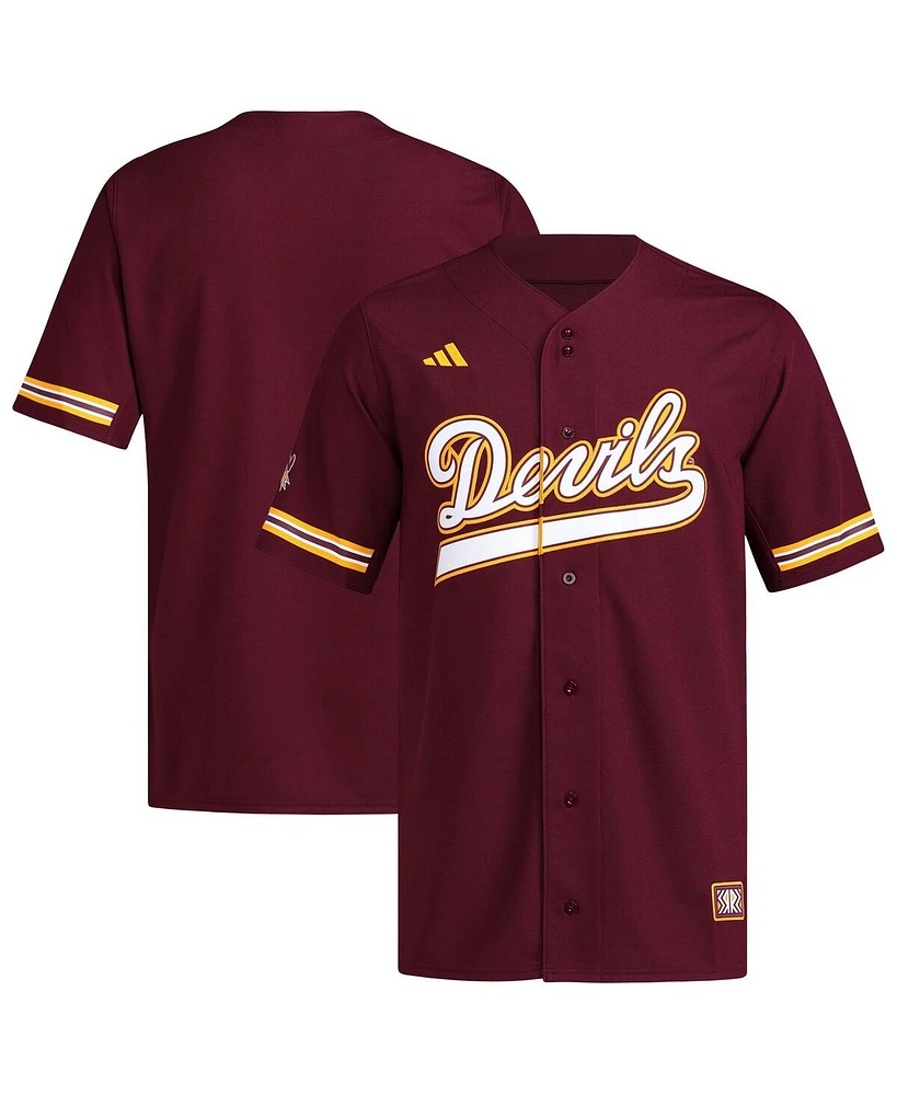 Adidas Men's Maroon Arizona State Sun Devils Reversible Retro Full-Button Baseball Jersey