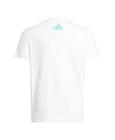 Adidas Big Boys and Girls White Mercedes-amg Petronas F1 Team Fan Wear Dna Alphaskin Graphic T-Shirt