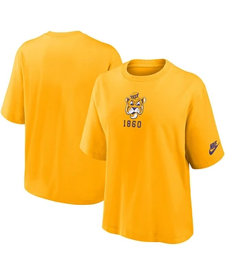 Nike Women's Gold Lsu Tigers Legacy Established Boxy T-Shirt