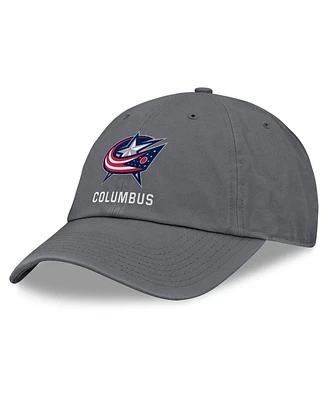 Fanatics Men's Charcoal Columbus Blue Jackets Washed Adjustable Hat
