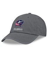 Fanatics Men's Charcoal Columbus Blue Jackets Washed Adjustable Hat