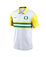 Nike Men's White Oregon Ducks Campus Pattern Vapor Performance Polo Shirt