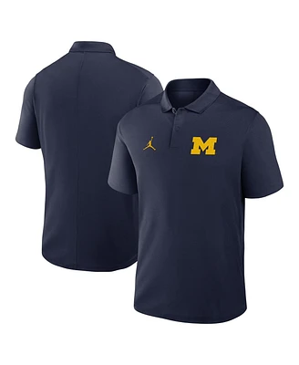 Jordan Men's Navy Michigan Wolverines Primetime Victory Primary Logo Performance Polo Shirt