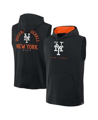 Fanatics Men's Black New York Mets Fire Speed Sleeveless Pullover Hoodie