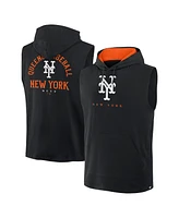 Fanatics Men's Black New York Mets Fire Speed Sleeveless Pullover Hoodie