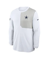Nike Men's White Dallas Cowboys Sideline Coaches Uv Performance Long Sleeve T-Shirt