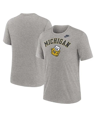Nike Men's Heather Gray Michigan Wolverines Legacy Arch Tri-Blend T-Shirt