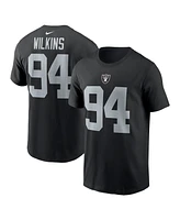 Nike Men's Christian Wilkins Black Las Vegas Raiders Player Name Number T-Shirt