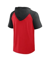 Fanatics Men's Red Cincinnati Reds Prime Raglan Short Sleeve Hoodie T-Shirt