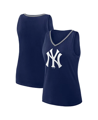 Logo Athletic Women's Navy New York Yankees Stellar Win V-Neck Tank Top