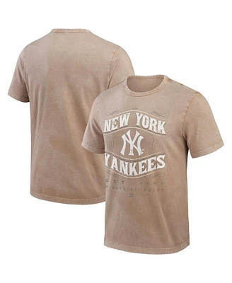 Fanatics Men's Tan New York Yankees Sun Faded T-Shirt