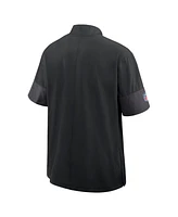 Nike Men's Black Carolina Panthers Sideline Short Sleeve Quarter-Zip Coach Jacket