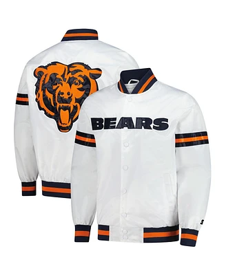 Starter Men's White Chicago Bears Scout Full-Snap Varsity Jacket