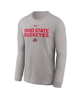 Nike Men's Gray Ohio State Buckeyes 2025 Sideline Performance Long Sleeve T-Shirt