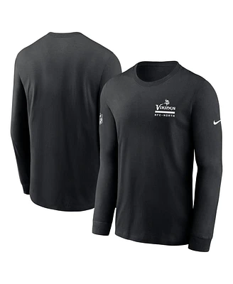 Nike Men's Black Minnesota Vikings Sideline Performance Long Sleeve T-Shirt