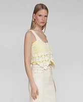 Avec Les Filles Women's Crocheted Bandeau-Lined Top
