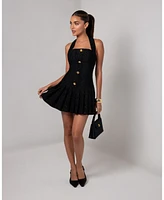 Heiress Beverly Hills Women's Tweed Flare Mini Dress