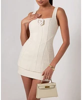 Heiress Beverly Hills Women's Boucle Flower Mini Dress