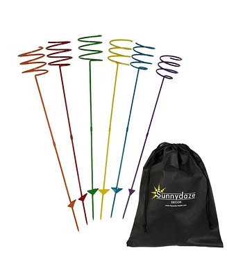 Outdoor Drink Holder Stakes, Heavy Duty, Set of 6, Multi Colored