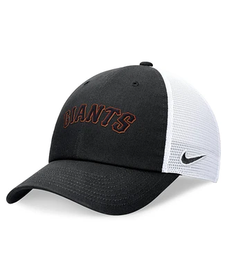 Nike Men's Black San Francisco Giants Wordmark Adjustable Trucker Hat