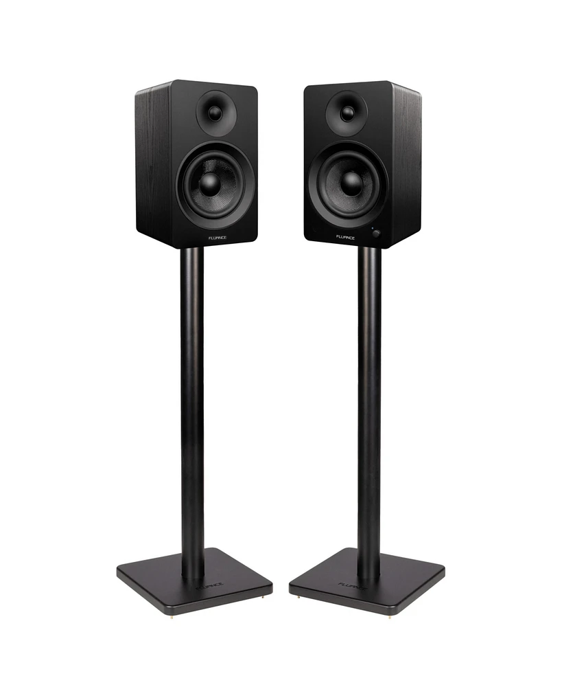 Fluance Ai61 Powered 2-Way 2.0 Stereo Bookshelf Speakers with Speaker Stands 6.5" Drivers 120W Amplifier for Turntable Bluetooth 5 Wireless Music